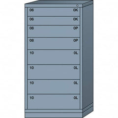Lyon - 8 Drawer, Standard Eye-Level - Multiple Drawer Access Cabinet - Steel, 30" Wide x 28-1/4" Deep x 59-1/4" High, Dove Gray - Exact Tooling