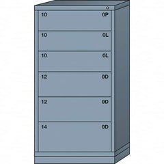 Lyon - 6 Drawer, Standard Eye-Level - Single Drawer Access Cabinet - Steel, 30" Wide x 28-1/4" Deep x 59-1/4" High, Dove Gray - Exact Tooling