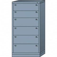 Lyon - 6 Drawer, Standard Eye-Level - Multiple Drawer Access Cabinet - Steel, 30" Wide x 28-1/4" Deep x 59-1/4" High, Dove Gray - Exact Tooling