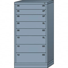 Lyon - 8 Drawer, Standard Eye-Level - Single Drawer Access Cabinet - Steel, 30" Wide x 28-1/4" Deep x 59-1/4" High, Dove Gray - Exact Tooling