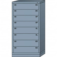 Lyon - 8 Drawer, Standard Eye-Level - Multiple Drawer Access Cabinet - Steel, 30" Wide x 28-1/4" Deep x 59-1/4" High, Dove Gray - Exact Tooling