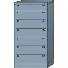 Lyon - 7 Drawer, Standard Eye-Level - Single Drawer Access Cabinet - Steel, 30" Wide x 28-1/4" Deep x 59-1/4" High, Dove Gray - Exact Tooling
