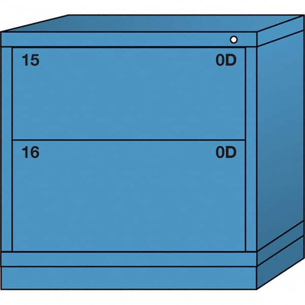 Lyon - 2 Drawer, Standard Table Height - Multiple Drawer Access Cabinet - Steel, 30" Wide x 28-1/4" Deep x 30-1/8" High, Wedgewood Blue - Exact Tooling