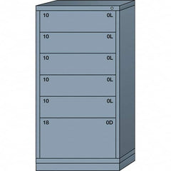 Lyon - 6 Drawer, Standard Eye-Level - Multiple Drawer Access Cabinet - Steel, 30" Wide x 28-1/4" Deep x 59-1/4" High, Dove Gray - Exact Tooling