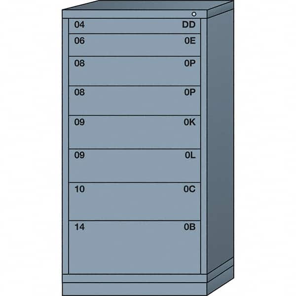 Lyon - 8 Drawer, Standard Eye-Level - Multiple Drawer Access Cabinet - Steel, 30" Wide x 28-1/4" Deep x 59-1/4" High, Dove Gray - Exact Tooling