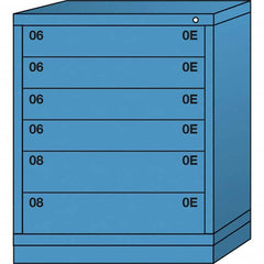 Lyon - 6 Drawer, Standard Mid-Range - Single Drawer Access Cabinet - Steel, 30" Wide x 28-1/4" Deep x 37-15/79" High, Wedgewood Blue - Exact Tooling