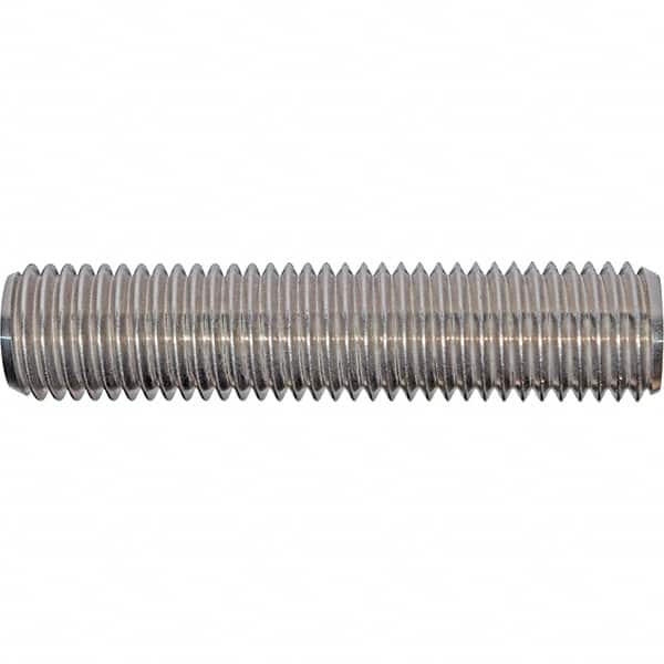 Value Collection - 3/4-10 4-1/4" OAL Fully Threaded Stud - Stainless Steel, Plain Finish, 4-1/4" Equal Thread Length, 4-1/4" Short Thread Length - Exact Tooling