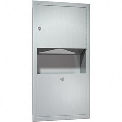 ASI-American Specialties, Inc. - Manual, Stainless Steel Paper Towel Dispenser with Receptacle - 350 C-Fold or 475 Multi-Fold, Silver - Exact Tooling