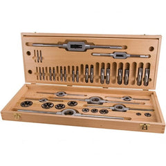 Rothenberger - Tap & Die Sets Minimum Tap Thread Size (Inch): 1/4 Maximum Tap Thread Size (Inch): 1 - Exact Tooling
