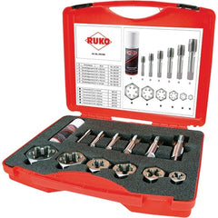 Rothenberger - Tap & Die Sets Minimum Tap Thread Size (Inch): 1/8 Maximum Tap Thread Size (Inch): 1 - Exact Tooling