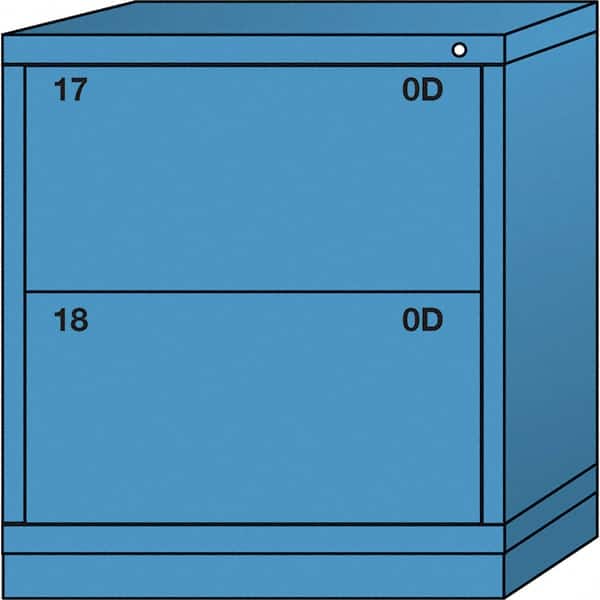 Lyon - 2 Drawer, Standard Bench Height - Multiple Drawer Access Cabinet - Steel, 30" Wide x 28-1/4" Deep x 33-1/4" High, Wedgewood Blue - Exact Tooling