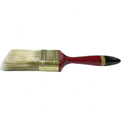 Weiler - 4" Flat Nylon/Polyester Varnish Brush - 3" Bristle Length, 8" Poly Foam Handle - Exact Tooling