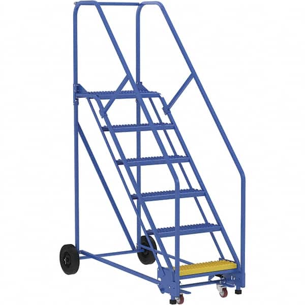 Vestil - 90" High 350 Lb Capacity 6 Step Ladder - Exact Tooling