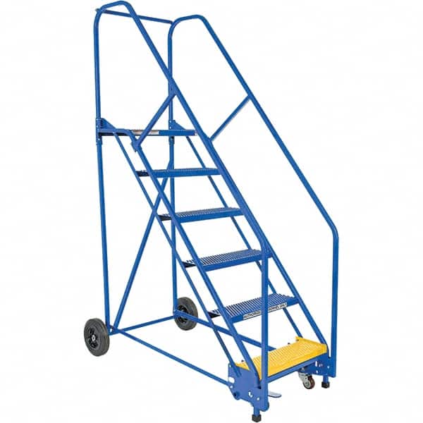 Vestil - 90" High 350 Lb Capacity 6 Step Ladder - Exact Tooling