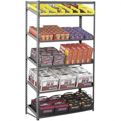 Tennsco - 5 Shelf Starter Flat Slope Open Steel Shelving - 36" Wide x 84" High x 24" Deep, Medium Gray - Exact Tooling