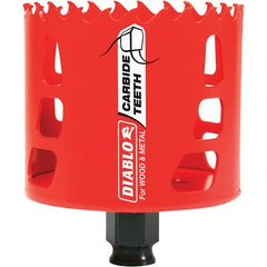 Freud - 3" Diam, 2-3/8" Cutting Depth, Hole Saw - Carbide-Tipped Saw, Toothed Edge - Exact Tooling