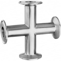 Value Collection - Sanitary Stainless Steel Pipe Fittings Type: Cross Style: Quick-Clamp - Exact Tooling
