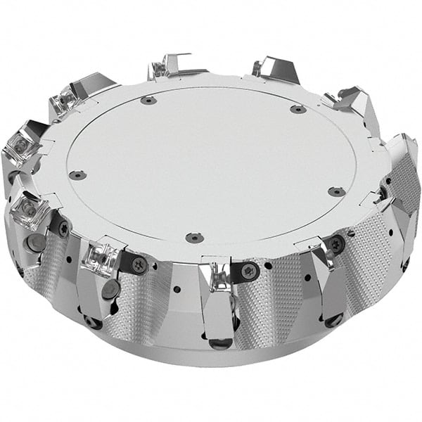 Seco - 200mm Cut Diam, 40mm Arbor Hole, 6mm Max Depth of Cut, 48° Indexable Chamfer & Angle Face Mill - 11 Inserts, SN.. Insert, Right Hand Cut, 11 Flutes, Through Coolant, Series R220.54 - Exact Tooling