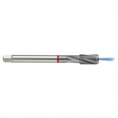 M6x1.0 6HX 3-Flute PM Cobalt Red Ring Semi-Bottoming 15 degree Spiral Flute Tap-TiCN - Exact Tooling