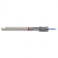 M8x1.25 6HX 3-Flute PM Cobalt Red Ring Semi-Bottoming 15 degree Spiral Flute Tap-TiCN - Exact Tooling