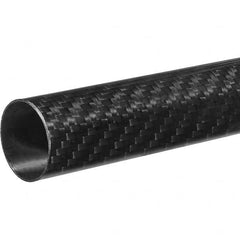 USA Sealing - 7/8" ID x 1" OD, 36" Long, Black Carbon Fiber (Twill Weave) Round Tube - Exact Tooling