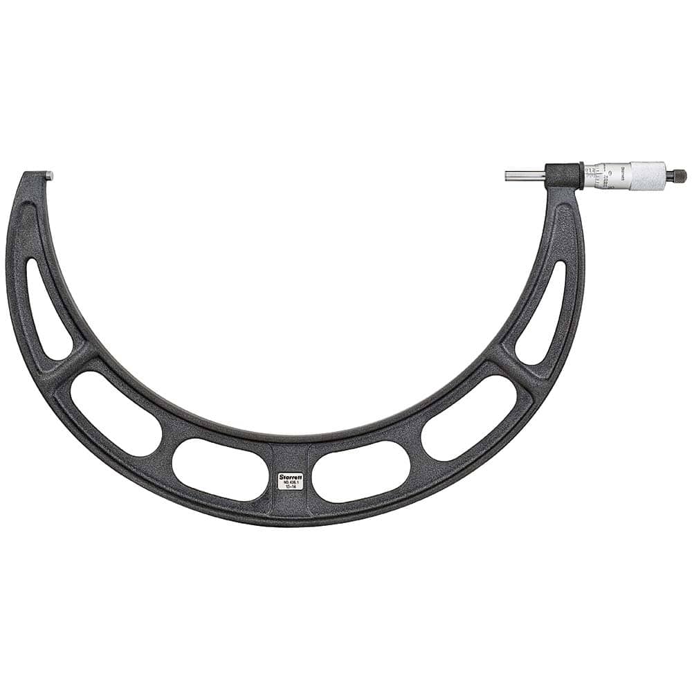 Starrett - Mechanical Outside Micrometers; Minimum Measurement (Inch): 13 ; Minimum Measurement (Decimal Inch): 13 ; Maximum Measurement (Decimal Inch): 14 ; Graduation (Decimal Inch): 0.001 ; Features: Starrett Satin Chrome Finish - No Glare - Exact Tooling