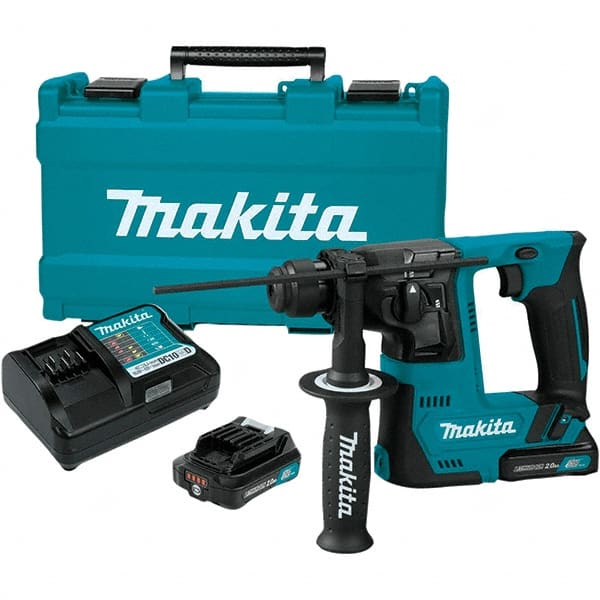 Makita - 12 Volt 9/16" Keyless Chuck Cordless Hammer Drill - 0 to 4,900 BPM, 0 to 850 RPM, Reversible - Exact Tooling