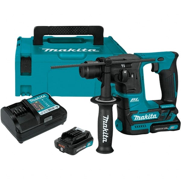 Makita - 12 Volt 5/8" Keyless Chuck Cordless Rotary Hammer - 0 to 4,800 BPM, 0 to 680 RPM, Reversible - Exact Tooling