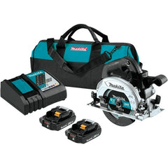 Makita - 18 Volt, 6-1/2" Blade, Cordless Circular Saw - 5,000 RPM, 2 Lithium-Ion Batteries Included - Exact Tooling