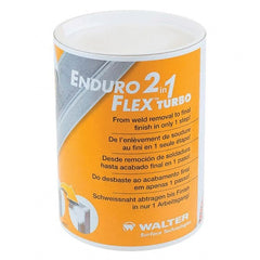 WALTER Surface Technologies - 5" Disc Diam, 5/8-11 Center Hole, Type 27 Ceramic Flap Disc - 12,200 Max RPM, Plastic Backing, Arbor Attaching System, Non-Woven - Exact Tooling