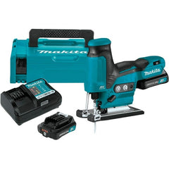 Makita - 12 Volt, 3,000 SPM, 7/8" Stroke Length, Lithium-Ion Cordless Jigsaw - 90° Cutting Angle, Series 12V MAX Battery Included - Exact Tooling