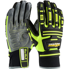 ‎120-5275/XL Oil /Gas Gloves - Roustabout KVW - Hi-Vis Yellow - Dorsal Protect. - Kevlar Lnd - Water Barrier - Exact Tooling