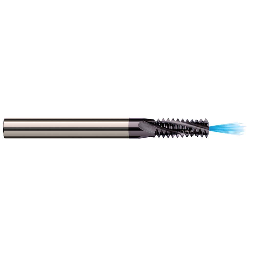 Harvey Tool - M6 X 1.00 Internal/External 1mm Pitch 3/16" Shank 3-Flute Solid Carbide Helical Flute Thread Mill - Exact Tooling