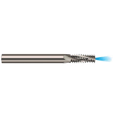 Harvey Tool - 5/16-18 Internal/External 18 TPI 1/4" Shank 3-Flute Solid Carbide Helical Flute Thread Mill - Exact Tooling