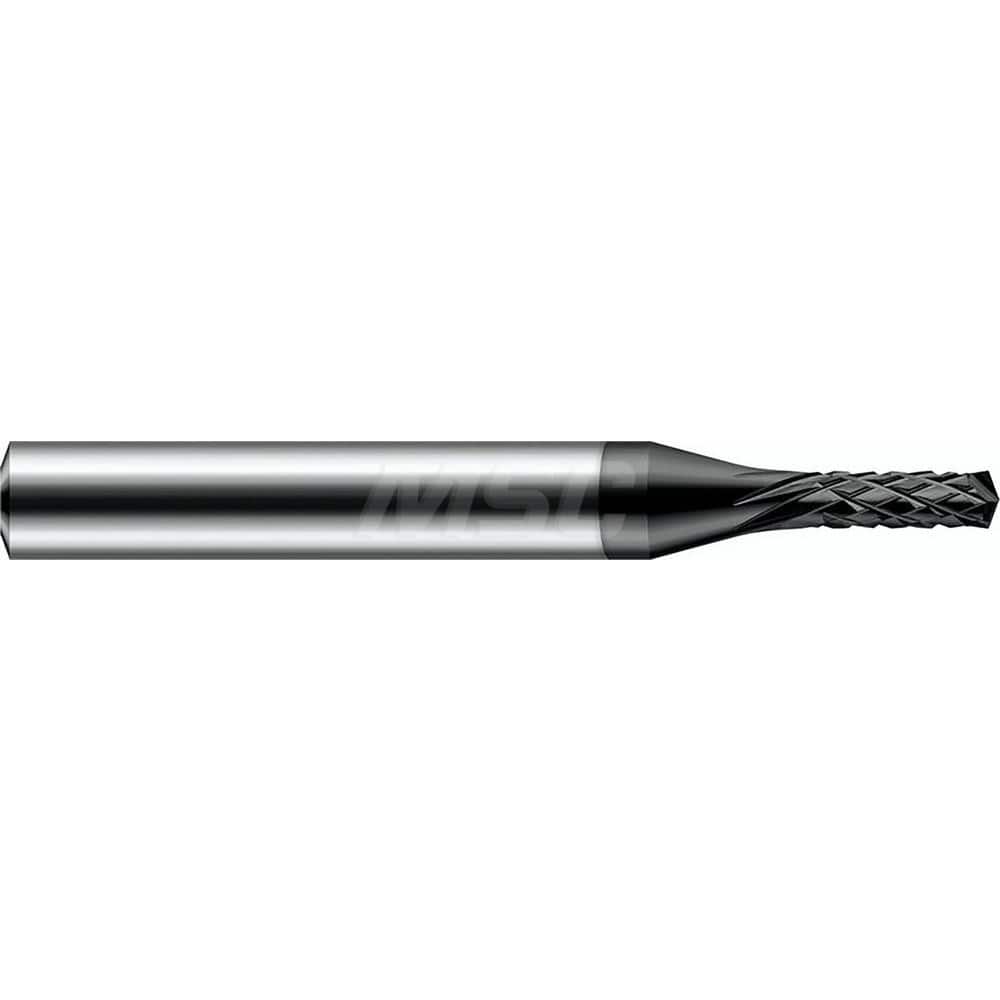 Harvey Tool - 1/16" Diam, 0.186" LOC, 1/8" Shank Diam, 6-Flute 140° Drill Point Diamond-Pattern Router Bit - Exact Tooling