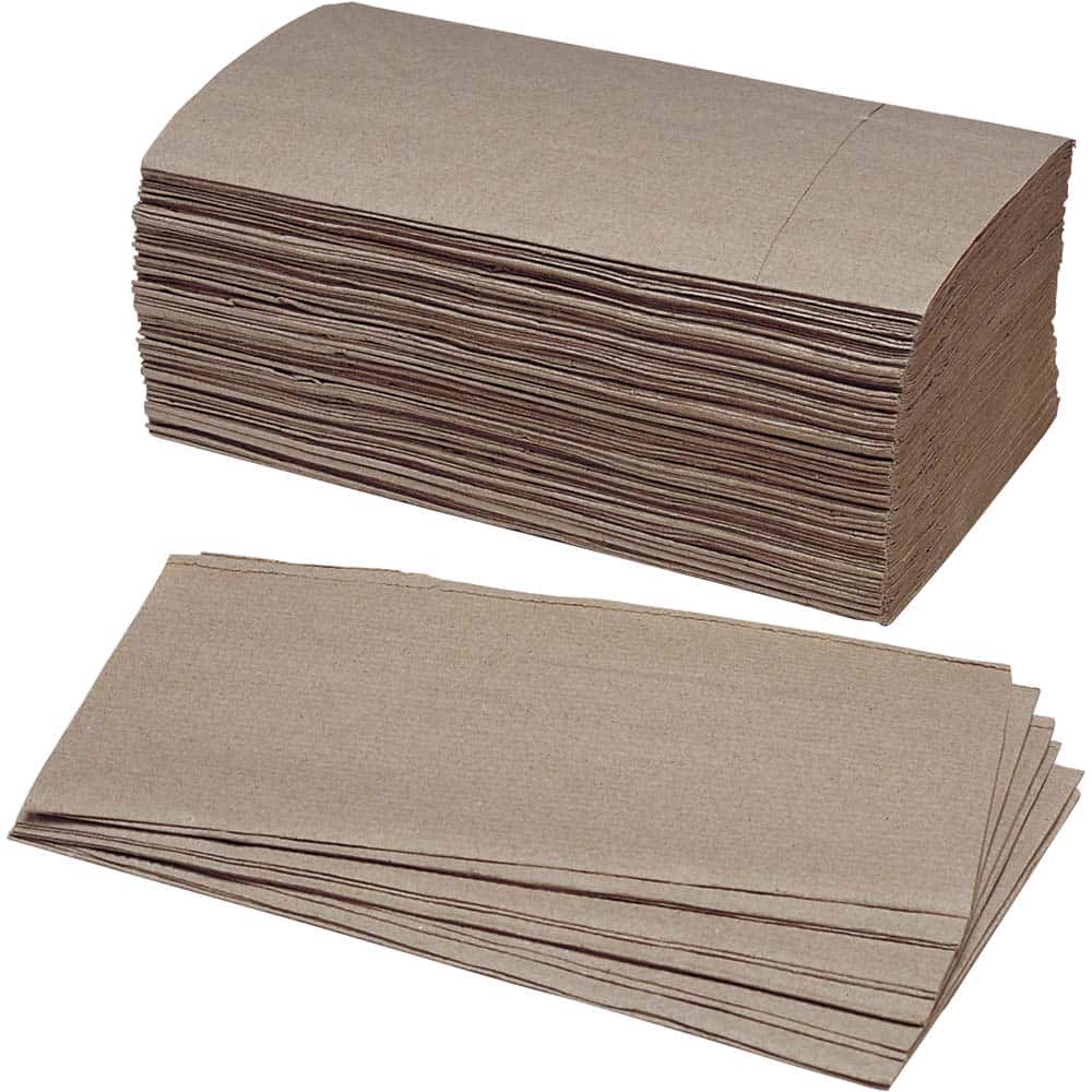Ability One - Paper Towels; Type: Single Fold ; Color: Kraft ; Width (Inch): 9 1/4 ; Sheets per Pack/Roll: 250 ; Recycled Fiber: Yes - Exact Tooling