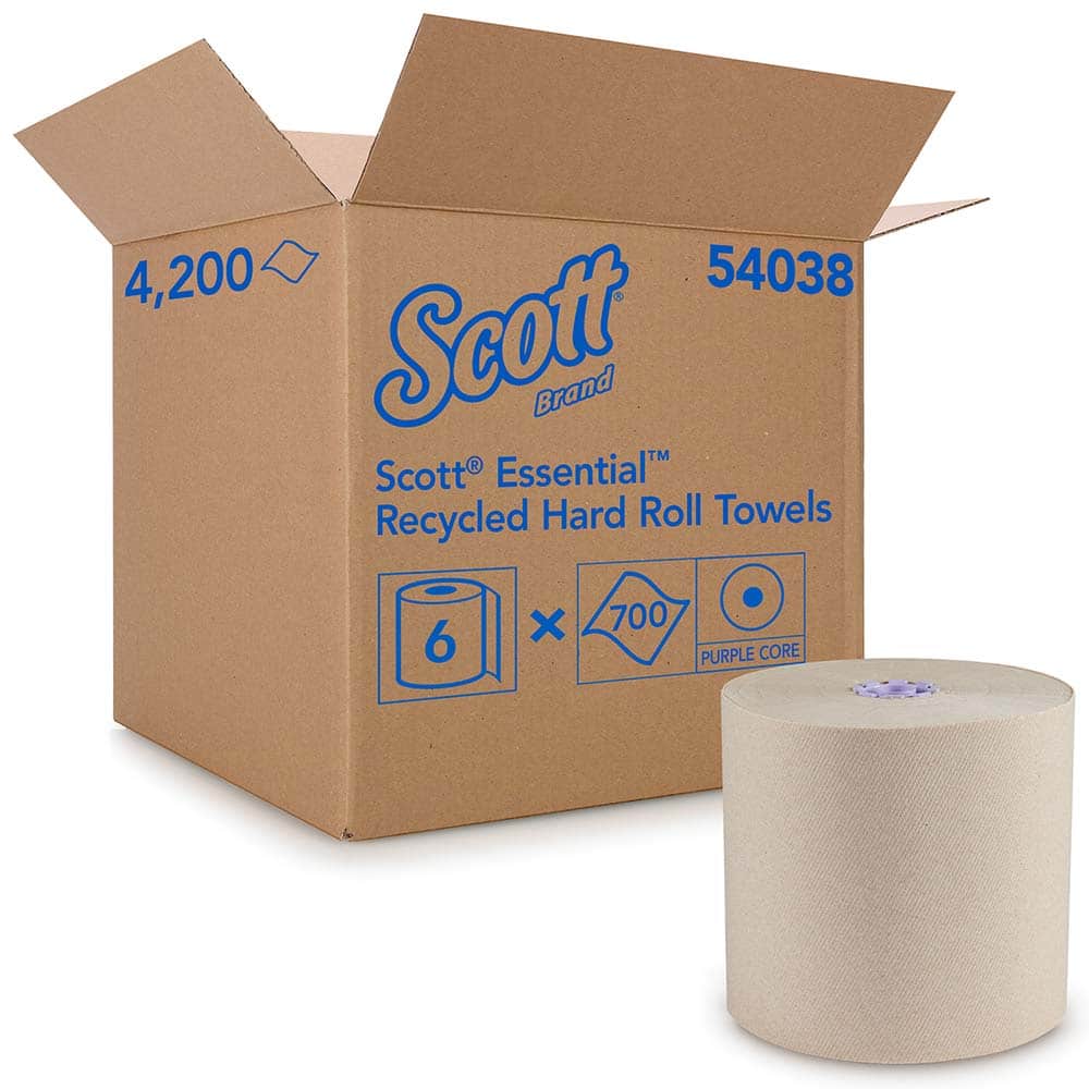 Kimberly-Clark Professional - Paper Towels; Type: Hard Roll ; Color: Brown ; Ply: 1 ; Width (Inch): 8 ; Length per Roll (Feet): 700 ; Fits Dispenser: 48860; 48858; 46253; 46254 - Exact Tooling