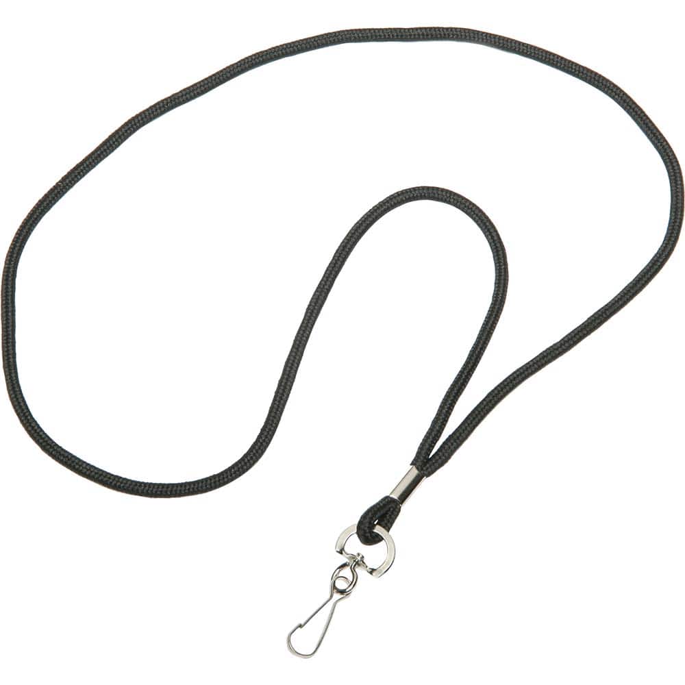 Ability One - Lanyards; Material: Polyester ; Color: Black ; Length (Inch): 36 - Exact Tooling