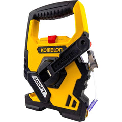 Komelon - Tape Measures; Length (Feet): 100.000 ; Width (Inch): 1/2 ; Blade Material: High Carbon Steel ; Case Material: ABS Plastic ; Blade Color: Yellow ; Case Color: Yellow/Black - Exact Tooling