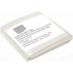Ability One - Drop Cloths; Material: Plastic ; Thickness (mil): 2.00 ; Size: 12 x 9 ; Description: Plastic Drop Cloth ; Color: Transparent Clear - Exact Tooling
