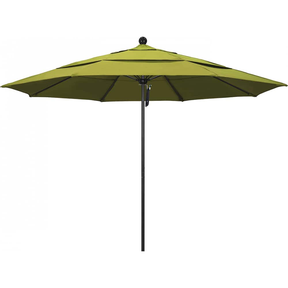 California Umbrella - Patio Umbrellas; Umbrella Diameter (Inch): 132 ; Height (Feet): 8.916 ; Fabric Color: Kiwi ; Base Included: No ; Frame Material: Aluminum ; Frame Color: Black - Exact Tooling