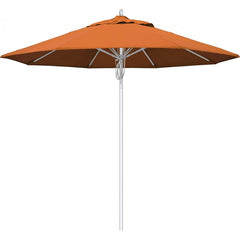 California Umbrella - Patio Umbrellas; Umbrella Diameter (Inch): 108 ; Height (Feet): 8.666 ; Fabric Color: Tuscan ; Base Included: No ; Frame Material: Aluminum ; Frame Color: Silver - Exact Tooling