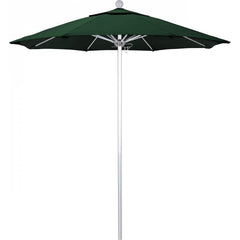 California Umbrella - Patio Umbrellas; Umbrella Diameter (Inch): 90 ; Height (Feet): 8.000 ; Fabric Color: Hunter Green ; Base Included: No ; Frame Material: Aluminum ; Frame Color: Silver - Exact Tooling