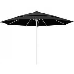 California Umbrella - Patio Umbrellas; Umbrella Diameter (Inch): 132 ; Height (Feet): 8.916 ; Fabric Color: Black ; Base Included: No ; Frame Material: Aluminum ; Frame Color: White - Exact Tooling