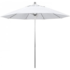 California Umbrella - Patio Umbrellas; Umbrella Diameter (Inch): 108 ; Height (Feet): 8.583 ; Fabric Color: White ; Base Included: No ; Frame Material: Aluminum ; Frame Color: Silver - Exact Tooling