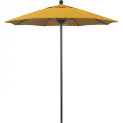 California Umbrella - Patio Umbrellas; Umbrella Diameter (Inch): 90 ; Height (Feet): 8.000 ; Fabric Color: Lemon ; Base Included: No ; Frame Material: Aluminum ; Frame Color: Bronze - Exact Tooling