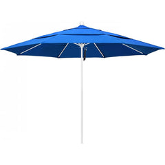 California Umbrella - Patio Umbrellas; Umbrella Diameter (Inch): 132 ; Height (Feet): 8.916 ; Fabric Color: Royal Blue ; Base Included: No ; Frame Material: Aluminum ; Frame Color: White - Exact Tooling