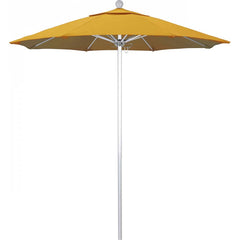 California Umbrella - Patio Umbrellas; Umbrella Diameter (Inch): 90 ; Height (Feet): 8.000 ; Fabric Color: Lemon ; Base Included: No ; Frame Material: Aluminum ; Frame Color: Silver - Exact Tooling