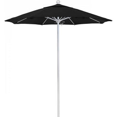 California Umbrella - Patio Umbrellas; Umbrella Diameter (Inch): 90 ; Height (Feet): 8.000 ; Fabric Color: Black ; Base Included: No ; Frame Material: Aluminum ; Frame Color: White - Exact Tooling