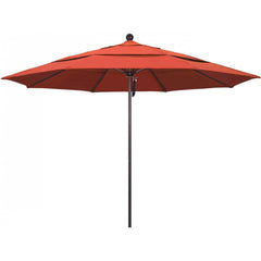 California Umbrella - Patio Umbrellas; Umbrella Diameter (Inch): 132 ; Height (Feet): 8.916 ; Fabric Color: Sunset ; Base Included: No ; Frame Material: Aluminum ; Frame Color: Bronze - Exact Tooling
